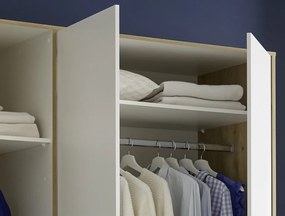 Šatníková skriňa Valencia,155 cm, dub artisan/biela