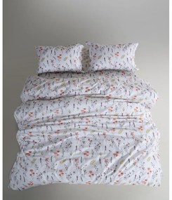 Biele obliečky na jednolôžko z bavlny Renforcé 140x200 cm Floral Dance Autumn – Mila Home Luxury