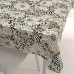 Biante Dekoračný obdĺžnikový obrus PML-089 Biele kvety na béžovom 140x180 cm