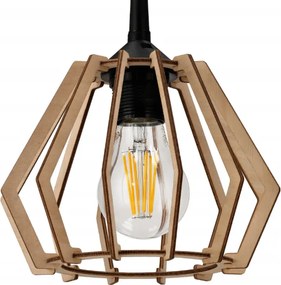Závesné stropné LED svietidlo, drevené, s háčikom