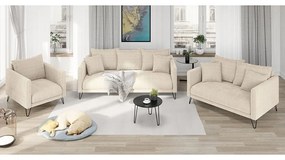 Krémové ženilkové kreslo Freya – Ropez