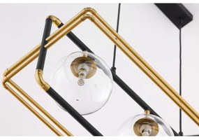 Jupiter 2030 - Luster na lanku FIORI 3xG9/10W/230V čierna/zlatá/číra