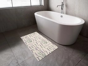 Kúpeľňová penová rohož / predložka PRO-025 Levandule na béžovom - metráž šírka 65 cm