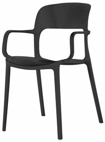 Čierna plastová stolička SAHA