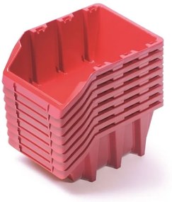 Sada 8 úložných boxov po 16 × 9,8 × 7 cm, červená