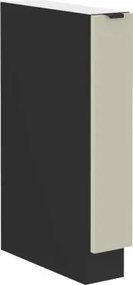 Dolná kuchynská skrinka Arona, 15 cm, kašmírová/čierna%