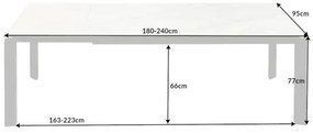 Rozkladací jedálenský stôl 41453 180/240 x 95cm White Ceramik  - Komfort-nábytok