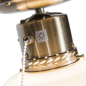 Priemyselný stropný ventilátor so svetlom 100 cm drevo - Wind