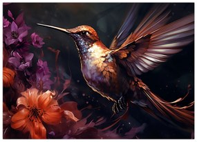 Sklenený obraz - Kolibrík (70x50 cm)