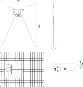 Rea Magnum Black, SMC sprchová vanička 120x80x2,5 cm, čierna, REA-K3331