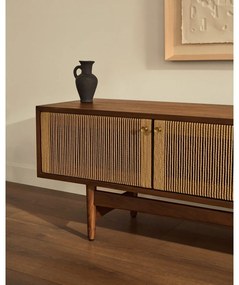 Hnedý TV stolík v dekore orecha 200x50 cm Elan – Kave Home