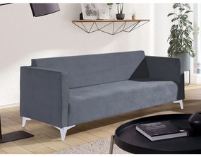 Pohovka Denim 3, Dostupné poťahy: Solo 263, Farby nožičiek: biely lesk