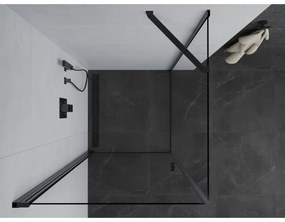 Mexen Pretoria sprchovací kút 70x70cm, 6mm sklo, čierny profil-číre sklo, 852-070-070-70-00