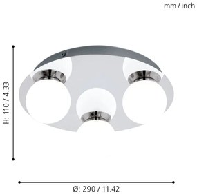 Eglo 94629 - LED Kúpeľňové svietidlo MOSIANO 3xLED/3,3W/230V IP44