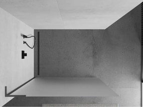 Mexen Kioto L, sprchová zástena Walk-In 70 x 200 cm, 8mm sklo námraza, grafitový profil, 800-070-103-95-30