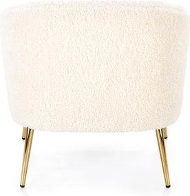 Relaxačné kreslo Goldie (krémová + zlatá). Vlastná spoľahlivá doprava až k Vám domov. 1039475