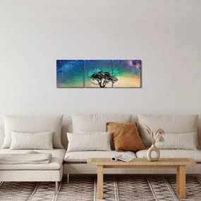 Obraz - Odpočinok pod hviezdami (s hodinami) (90x30 cm)