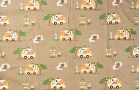 Bavlnené obliečky do postieľky SAFARI TOURS hnedé