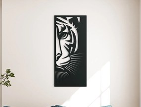 drevko Drevený obraz Striehnuci tiger Rozmer obrazu: 44,5 x 20 cm, Farba dekorácie: Čierna