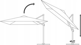 Garden Line ROMA GARDEN SLNEČNÍK 3 x 3 M BEŽOVÝ S OBALOM