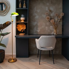 Inteligentná bankárska stojaca lampa bronzová so zeleným sklom vrátane WiFi A60