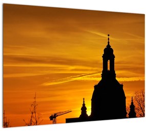 Obraz kostola pri západe slnka (70x50 cm)