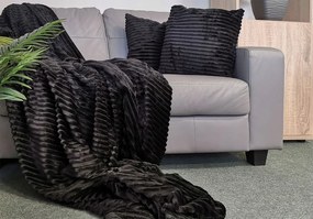 Dekorstudio Luxusná čierna deka s vytláčaným vzorom LEA Rozmer deky: 150x200cm