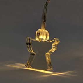 DECOLED LED světelný řetěz na baterie, 10 teple bílých diod, 1,5 m, akryloví andílci