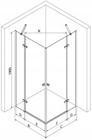 Mexen Roma Duo, sprchovací kút 110 (dvere) x 100 (dvere) cm, 6mm číre sklo, chrómový profil, 854-110-100-02-00