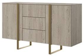 BOGART Komoda Verica 150 cm s tromi zásuvkami FARBA: kašmír / čierne nožičky