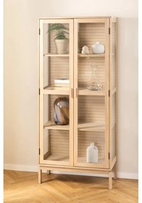 Vitrína v dekore duba v prírodnej farbe 80x180 cm Linley – Actona