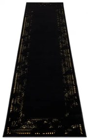 Koberec, Behúň GLOSS moderný 408C 86 vzor rámu štýlový, glamour, art deco čierna / zlatá Veľkosť: 60x300 cm