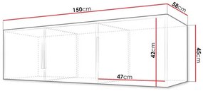 Nadstavba na skriňu Lenona Lux D3 (dub wotan + čierna) . Vlastná spoľahlivá doprava až k Vám domov. 1104482