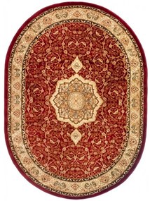 Kusový koberec klasický vzor 2 bordó ovál 250x350cm