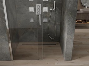Mexen Omega, posuvné sprchové dvere do otvoru 160x190 cm, 8mm číre sklo, chrómový profil, 825-160-000-01-00