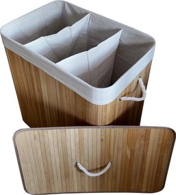 TRENDIE Bambusový kôš na prádlo 150l svetlohnedý + DARČEK