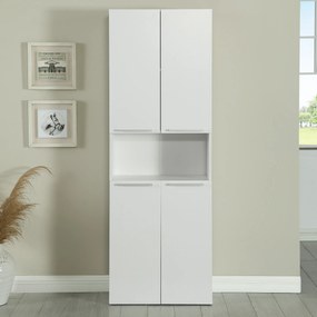 Kúpeľňová skrinka s košom Houseland Nelly matná biela