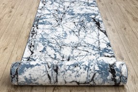 Moderný behúň COZY 8871 Marble, Mramor - Štrukturálny, dve vrstvy rúna, modrá Veľkosť: 100 cm