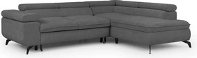 Sivá ženilková rohová pohovka (pravý roh/do L) Marbeya – Ropez