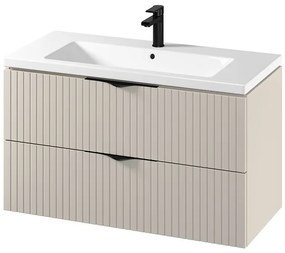 Cersanit Tirso, závesná umývadlová skrinka 994x447x572 mm + keramické umývadlo, béžová matná, S801-548
