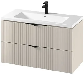 Cersanit Tirso, závesná umývadlová skrinka 994x447x572 mm + keramické umývadlo, béžová matná, S801-548