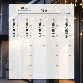 BRILAGI - LED Vonkajší vianočný reťaz 800xLED/8 funkcií 43m IP44 teplá biela cencúle