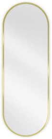 Mexen Loft, oválne kúpeľňové zrkadlo 100 x 35 cm, farba rámu zlatá lesklá, 9851-100-035-000-50