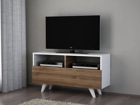 TV stolík/skrinka Noterdame K3 (Biela + Orech). Vlastná spoľahlivá doprava až k Vám domov. 1071745