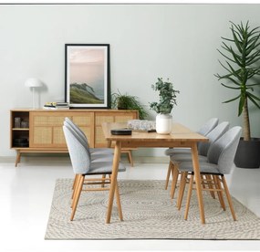 Rozkladací jedálenský stôl s doskou v dubovom dekore v prírodnej farbe 190x90 cm Barrali – Unique Furniture