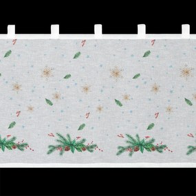 EUROFIRANY KRÁTKA VIANOČNÁ ZÁCLONA NA PÚTKACH XMAS1 60X150 CM VZOROVANÁ