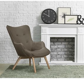 Svetlohnedé zamatové kreslo Niko – Ropez