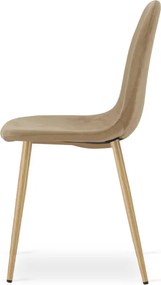 Jedálenská stolička PADVA zamatová hnedá / hnedé nohy