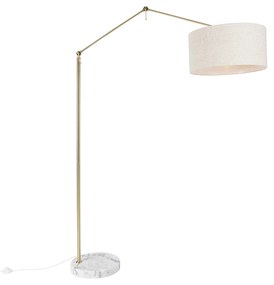 Stojaca lampa zlatá so svetlosivým tienidlom 50 cm nastaviteľná - Editor
