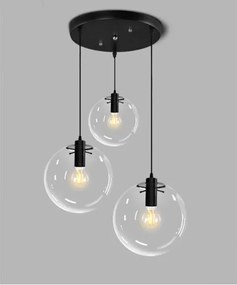 Toolight - Závesné svietidlo Lassi 20+25+30 cm APP309-3C, čierna, OSW-00341